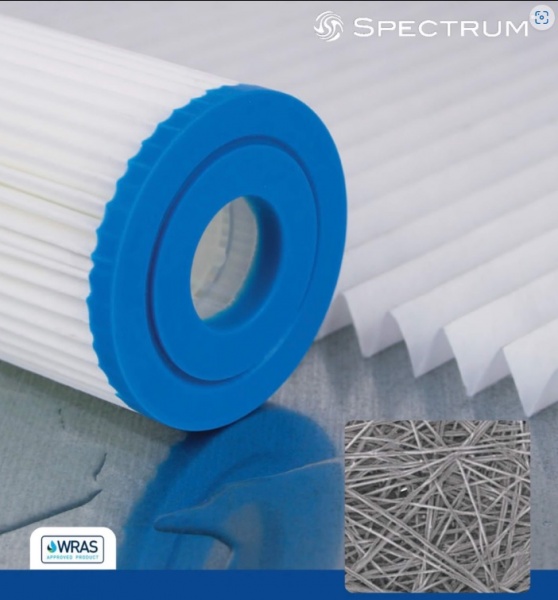 Replacement SPECTRUM Pleated Polyester BB 10'' Single Sediment 5m Filter 4.5'' x 10''