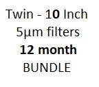 Twin 10 inch 5m filters (12-MONTH Filter Change) Bundle