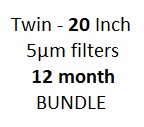 Twin 20 inch 5m filters (12-MONTH Filter Change) Bundle