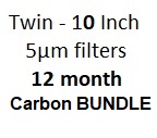 Twin 10 inch 5m carbon filters (12-MONTH Filter Change) Bundle